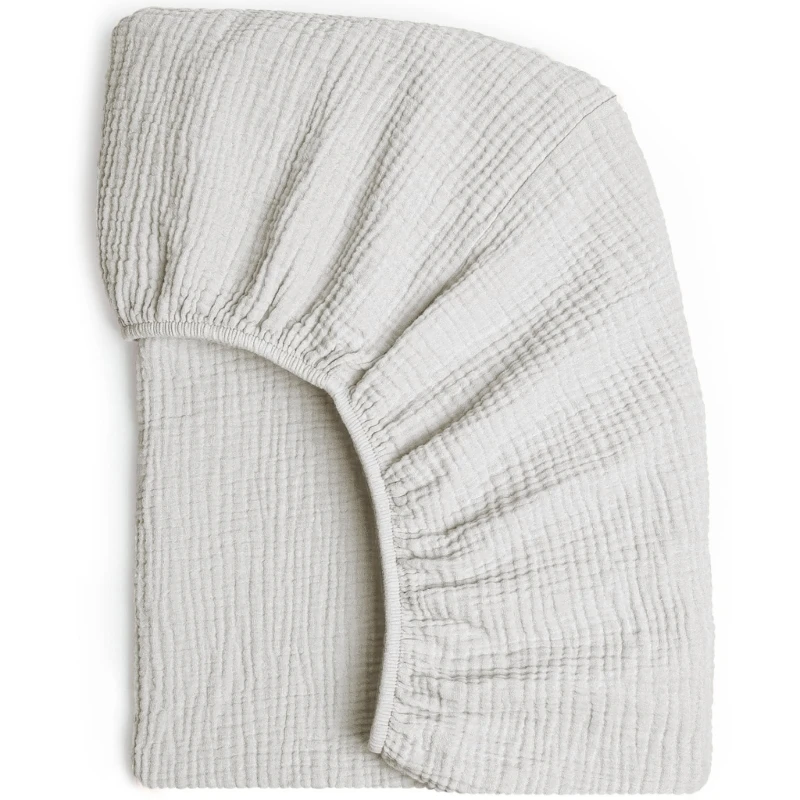 Sábana bajera de algodón transpirable para bebé, de Color liso funda extraíble, descanso cómodo - imagen 3