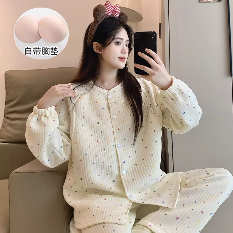 Pijama lactancia maternidad fresa manga larga otoño invierno - imagen 2