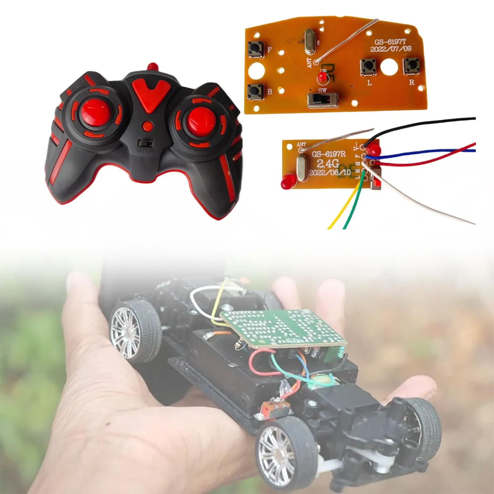 Control remoto placa receptora coche RC - vista principal