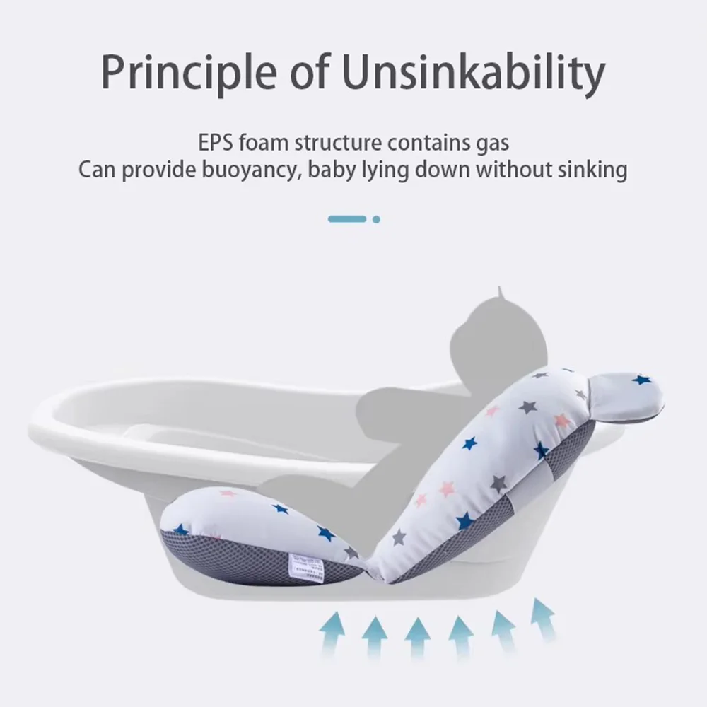 PANGDUBE-almohadilla para bañera de bebé, asiento de soporte para baño Ajustable, cojín de baño para recién nacido, asiento flotante para bañera de bebé de 0 a 1 año para ducha - imagen 4