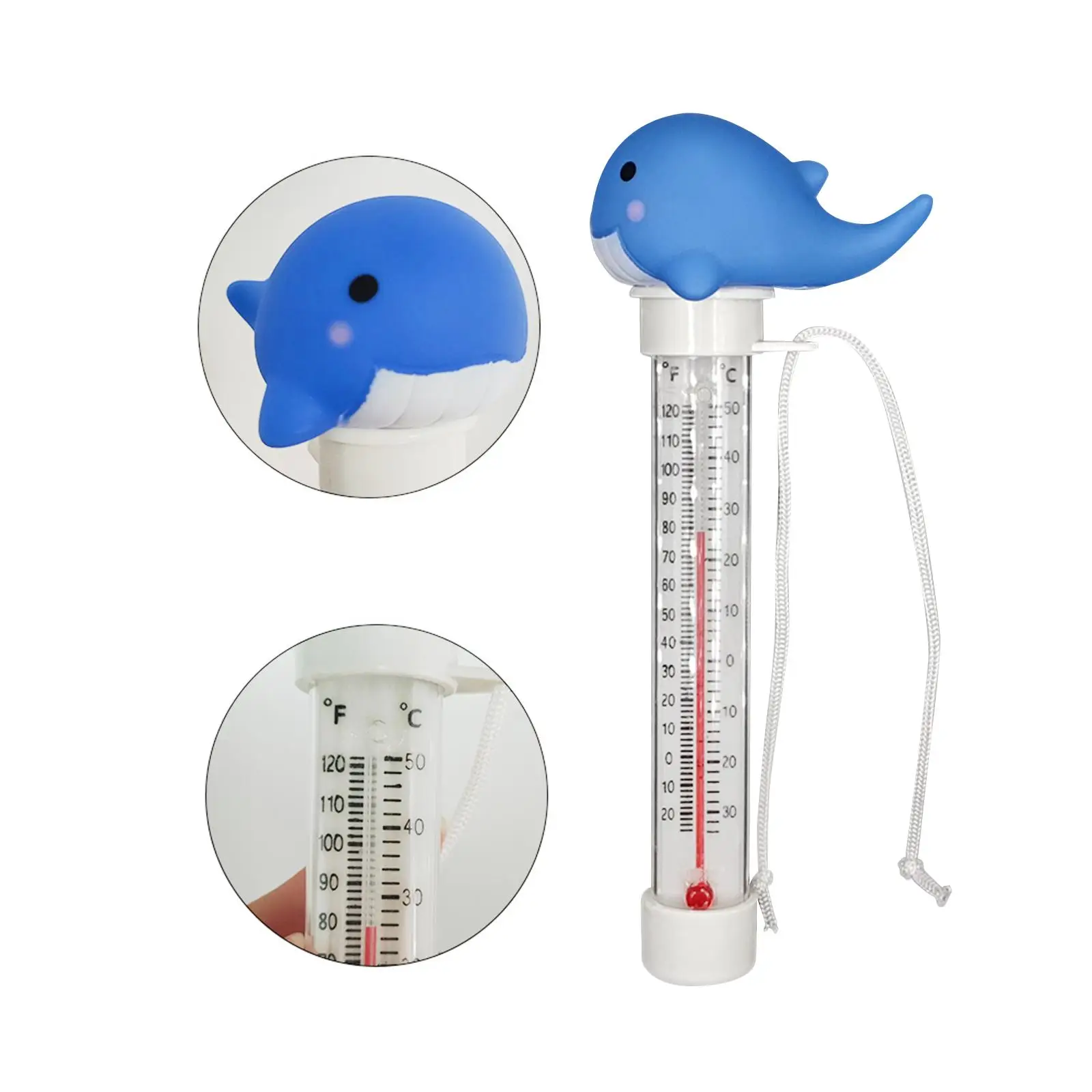 Floating Duck Pool Thermometer PVC Easy Read Large Scale for Baby Tubs Fish Pond Bathtubs Water