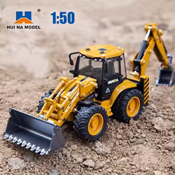 Huina 1/50 miniaturas de Metal coche cargador camión excavadora oruga modelo orugas juguetes para niño Diecast vehículos de juguete