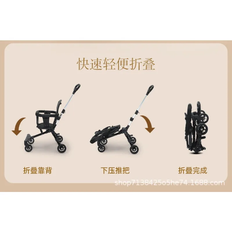 Carro de bebé plegable ligero para niños con carro de un solo clic para dos vías - imagen 3