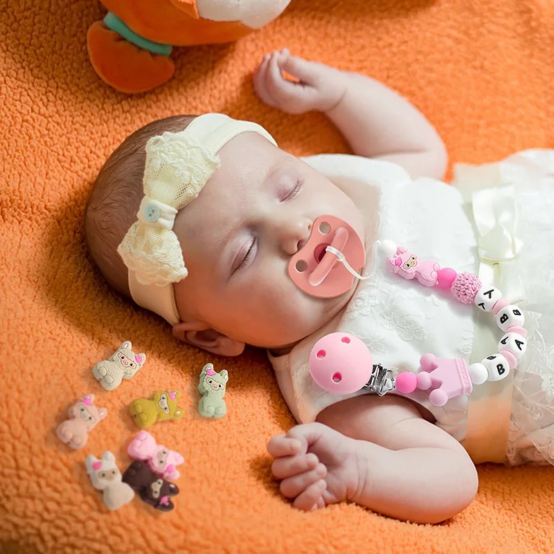 5 uds. De cuentas de silicona de animales de Alpaca de dibujos animados para fabricación de joyería DIY, cuentas de pulsera de joyería utilizadas en bolígrafo - imagen 3