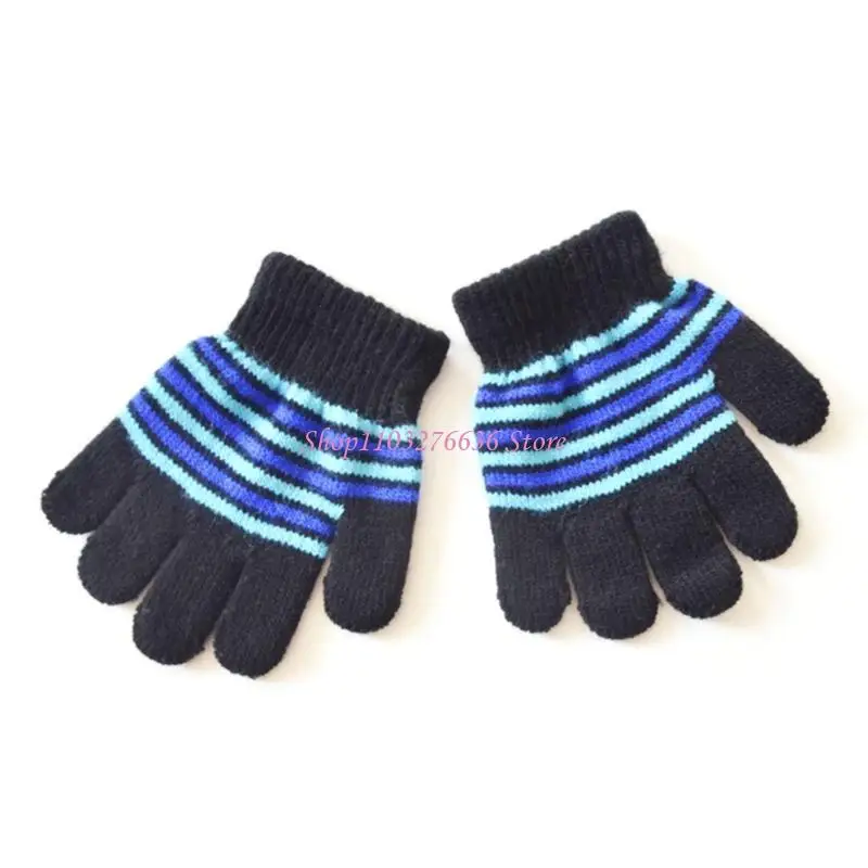 Mitones punto R6FD, guantes invierno para niños, guantes gruesos y acogedores, manoplas a prueba viento, guantes Unisex