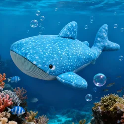 Peluche de ballena azul – Cojín decorativo infantil
