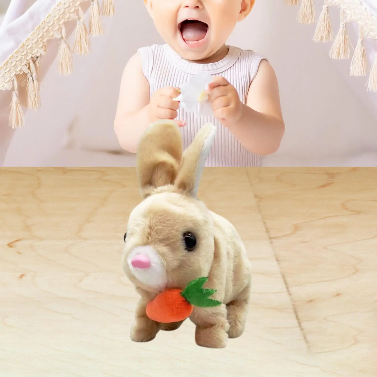 Electric Bunny Plush Toy Lovely Interactive Plush Rabbit for Kids Boys Girls