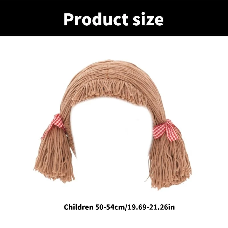 M76C Gorro peluca para bebés, niños y niñas, tocados novedosos, gorros postizo unisex, fáciles usar para disfraces y - imagen 4