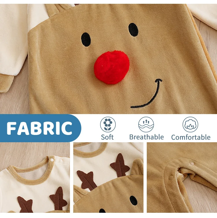 Pelele navideño en estampado de alce