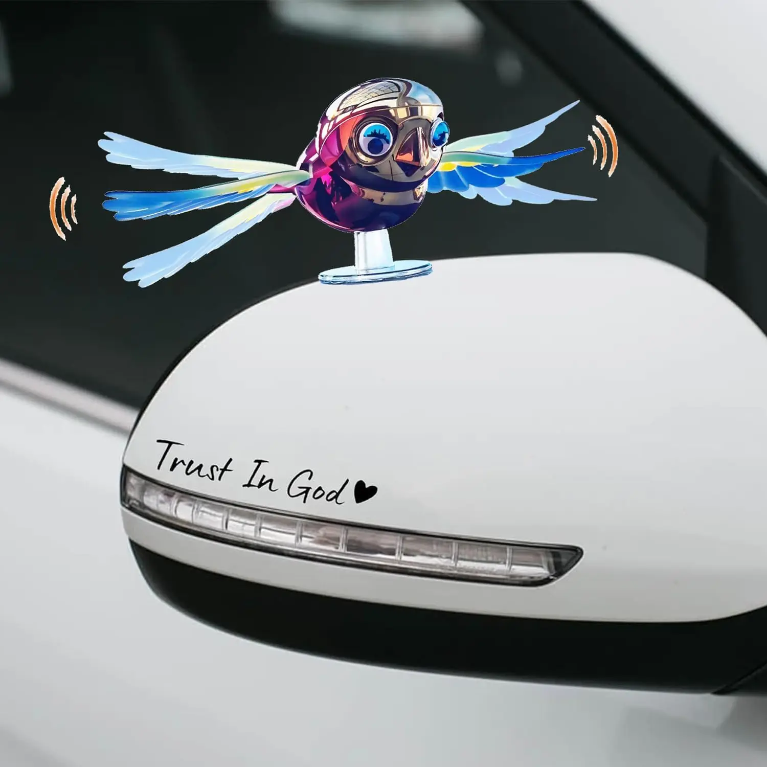 Decoración de pájaros voladores para coche, espejo retrovisor que acompaña el viento, casco, capó y decoración de pájaros voladores para motocicleta