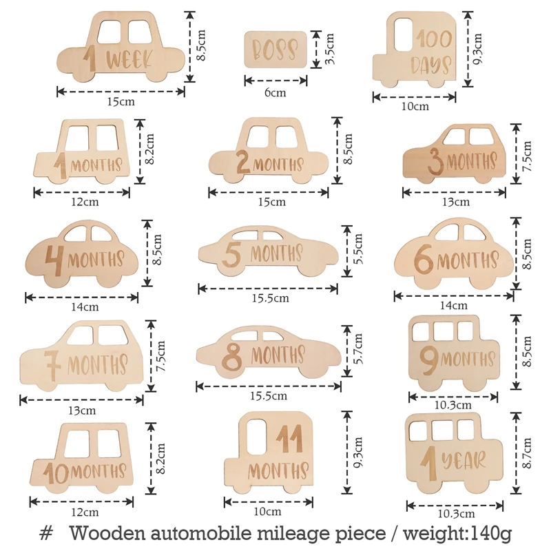 Tarjetas de madera para registrar el crecimiento del bebé - imagen 4