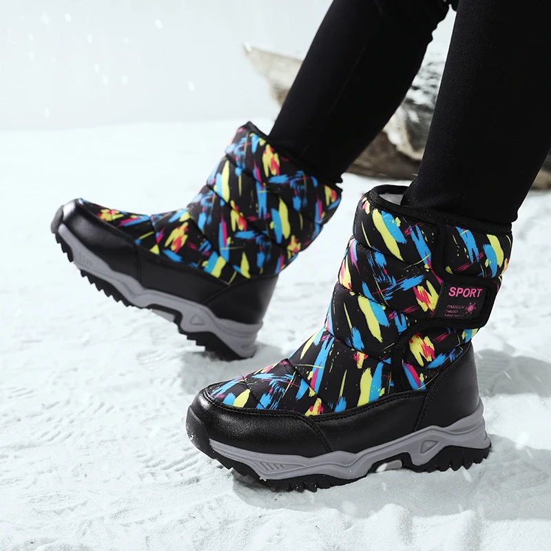Botas de nieve para niña con forro polar y suela antideslizante - imagen 4