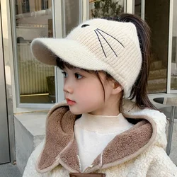 Gorro invernal con orejas de gato para niños – Tela elástica
