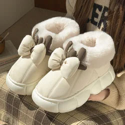 Botas plataforma invernales para niñas cálidas con lazo y suela