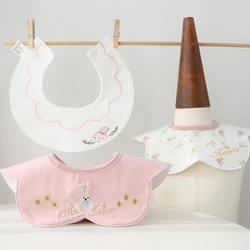 Babero impermeable de algodón para bebé – Bordado divertido