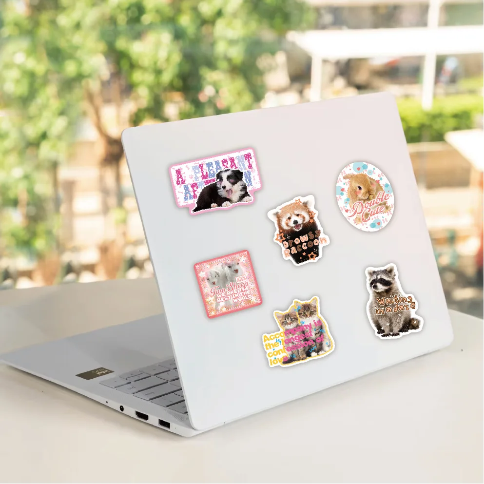 50 pegatinas de grafiti de dibujos animados para mascotas, pegatinas de equipaje para funda de teléfono móvil DIY, Animal de gato y hámster