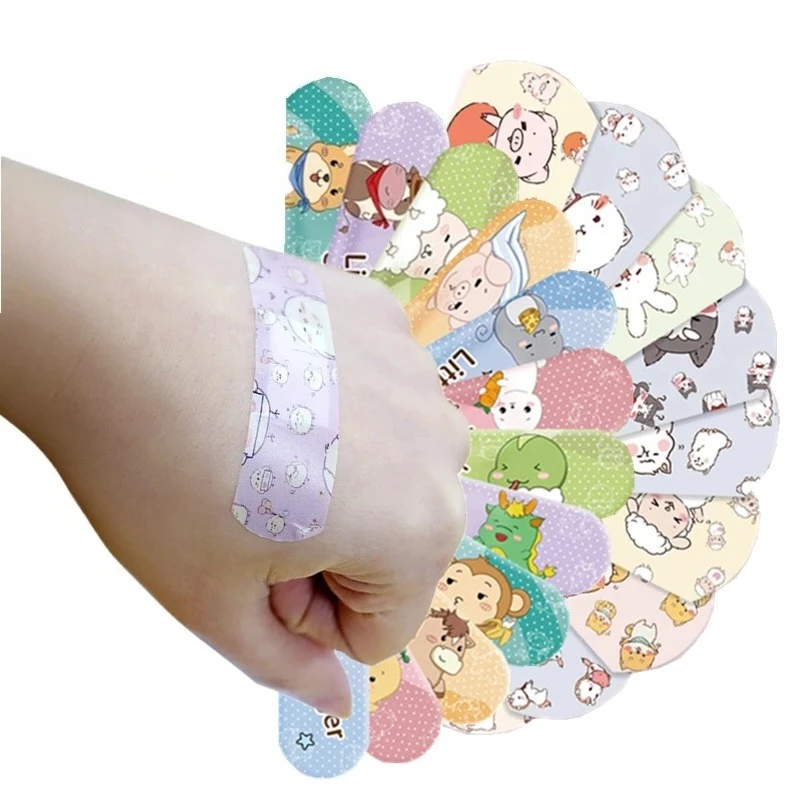 120 unids/set tirita de dibujos animados para niños, yesos para primeros auxilios, vendajes adhesivos, vendaje para heridas de vacunación, Kit de emergencia