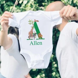 Pelele personalizado con nombre para bebé – Estampado safari