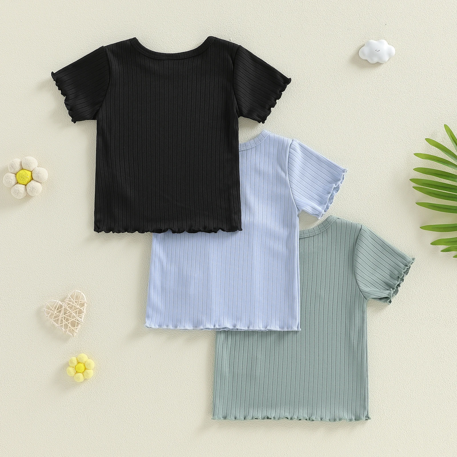Tregren Camiseta acanalada de manga corta para niño – Seda helada - imagen 4