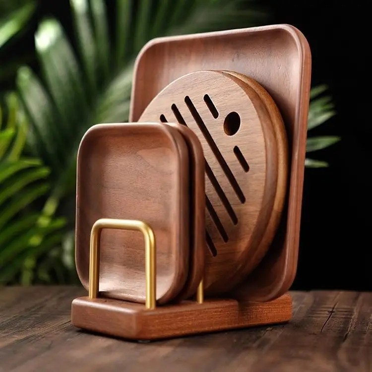 Estante para tabla de cortar de madera, estante para tapas de ollas, estante de almacenamiento de drenaje, estante de almacenamiento para tablas de cortar, nueva tapa para ollas, placeme para encimera de cocina - imagen 4