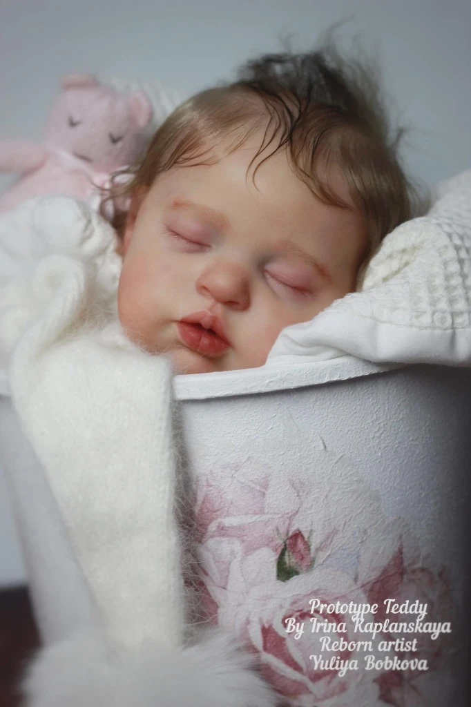 NPK-Kit de muñeco pintado de peluche realista para recién nacido, 19 pulgadas, piezas sin terminar con pelo enraizado a mano