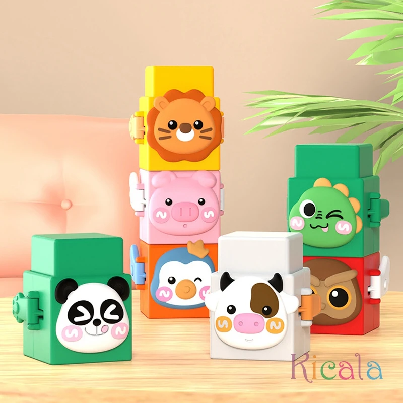 Juguete bloques apilables educativos con animales para bebé - imagen 2