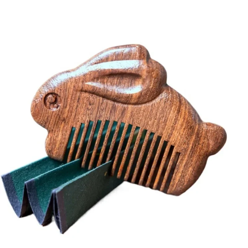 Peine de dibujos animados con patrón de conejo, Tigre y dragón para niños, cepillo de pelo de seguridad portátil, 1 unidad - imagen 3