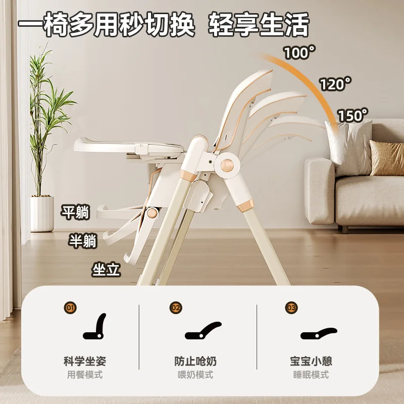 Trona plegable infantil – Silla de comedor para bebé y niños - imagen 2