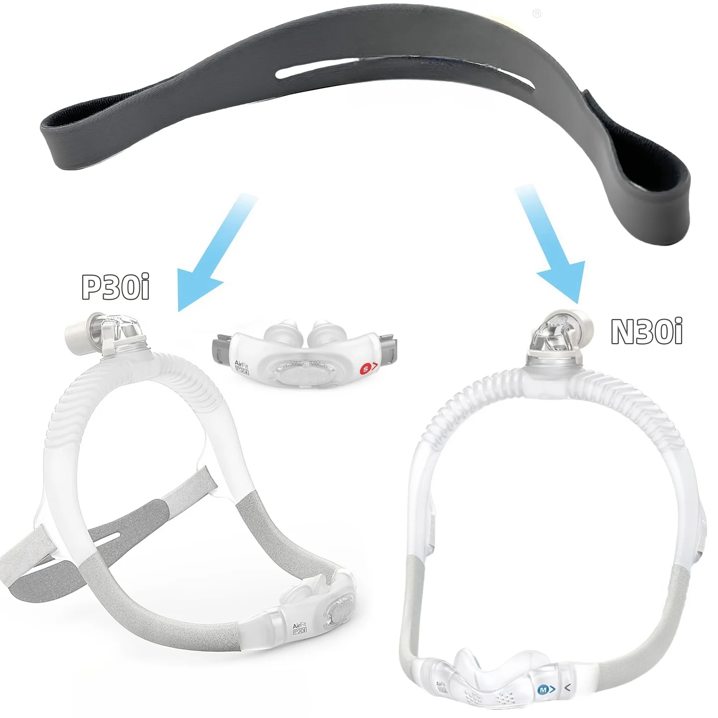 Correa ajustable para casco CPAP, Compatible con N30i/P30i, cinturón de repuesto para máquinas de Apnea del sueño, 1 ud. - imagen 2