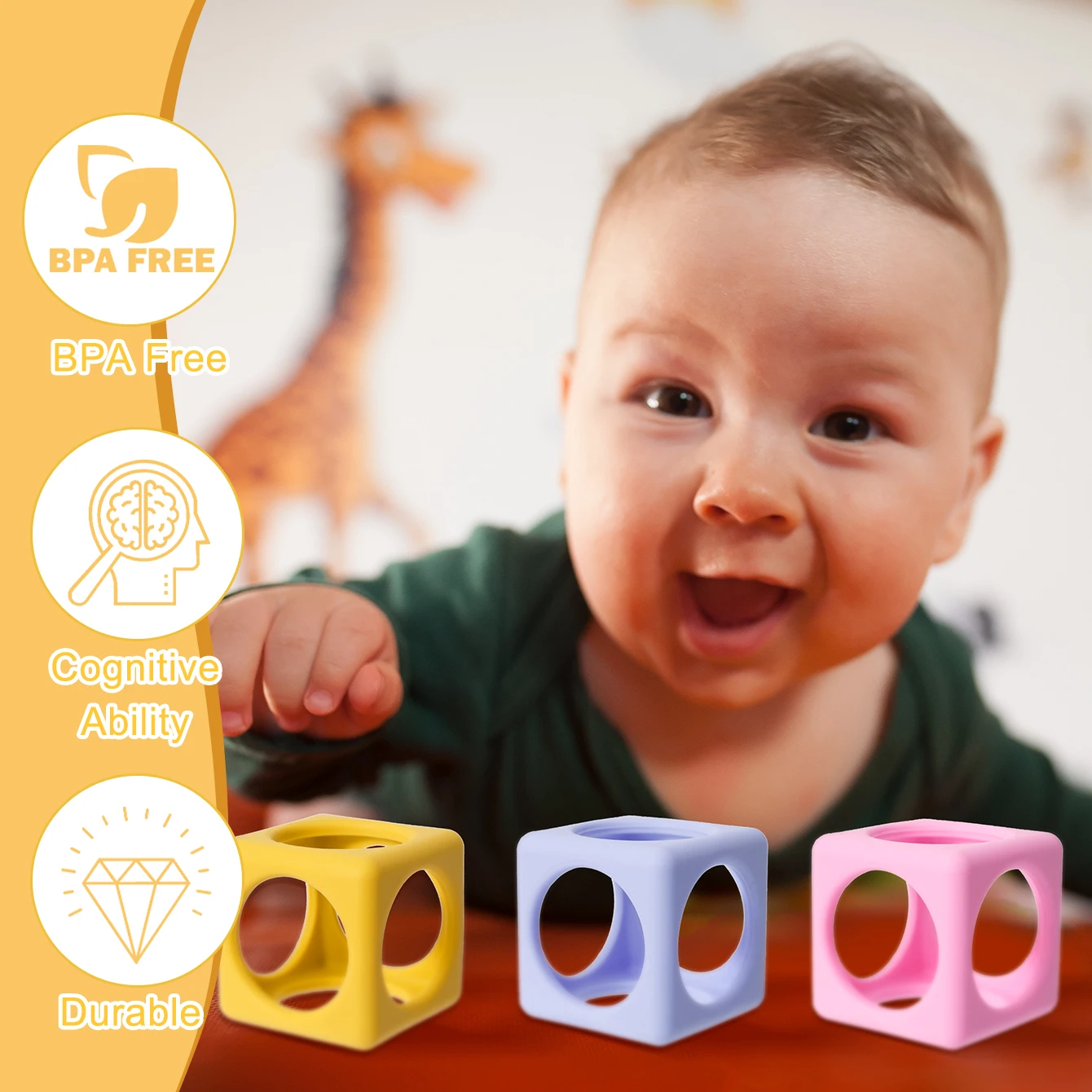 Mordedor de silicona para bebés – Alivio natural de la dentición sin BPA - imagen 3