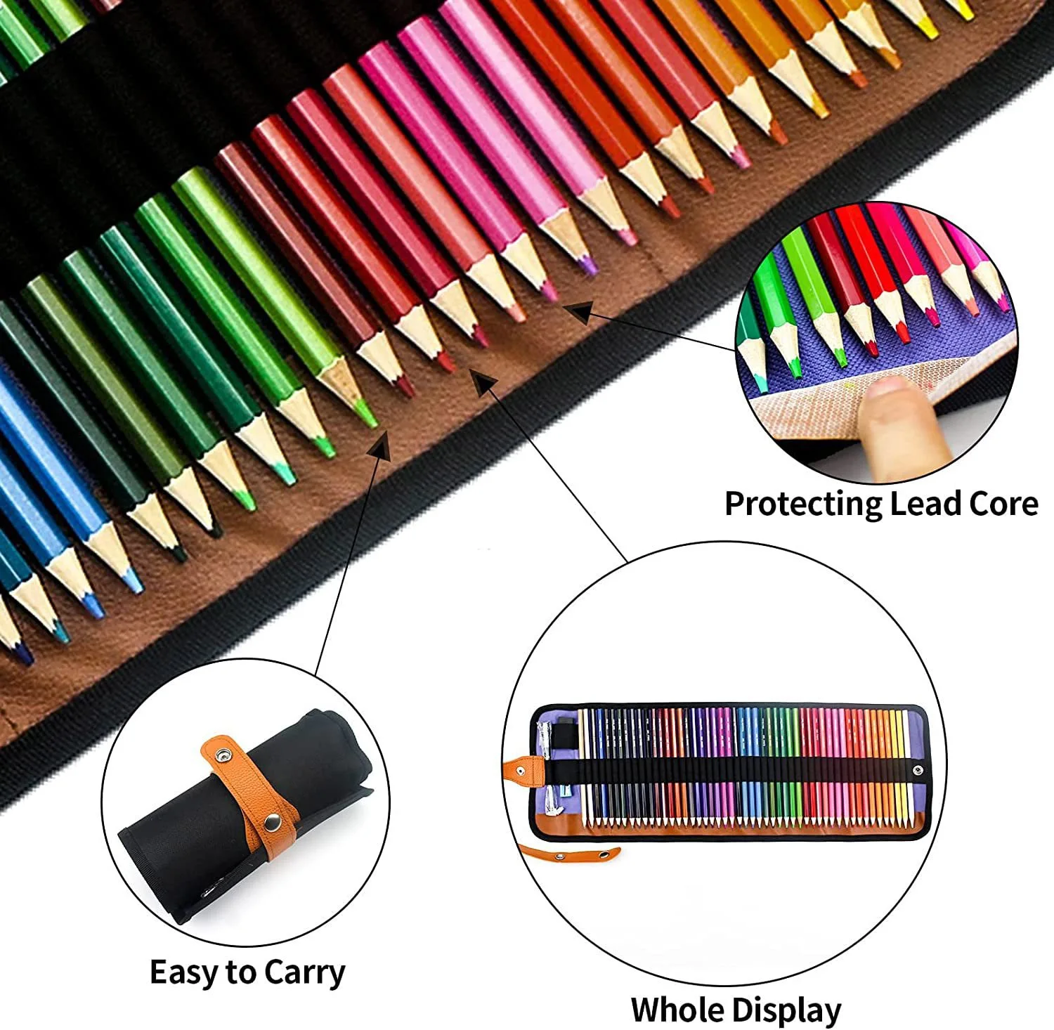 Juego lápices de colores estuche lona para colorear manualidades - imagen 5