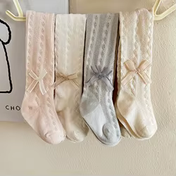 Mallas transpirables de verano para niña con lazo decorativo
