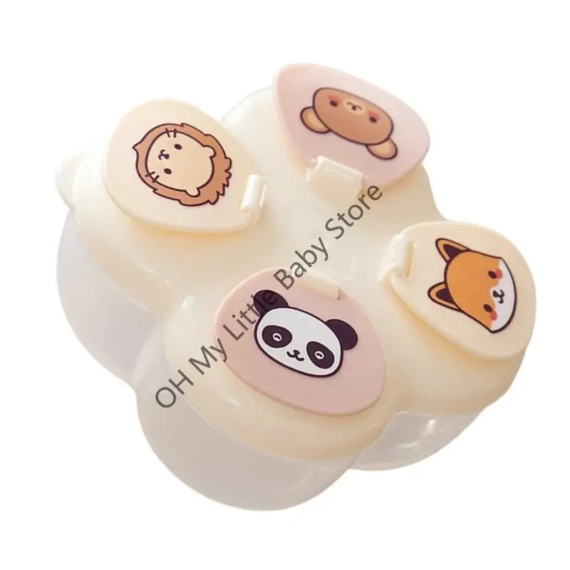 M76C Tapa giratoria Dispensador polvo bebé 4 compartimentos individuales Organizador compacto para bolsa pañales - imagen 3