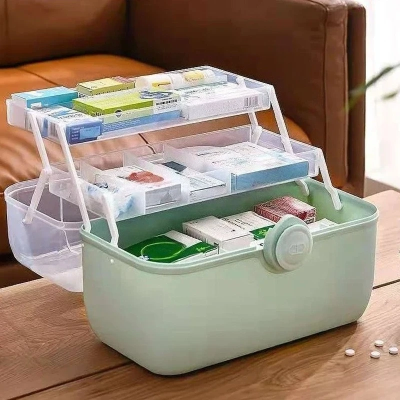 Caja de almacenamiento de medicina multicapa de gran capacidad, caja de almacenamiento de medicina para el hogar, botiquín de primeros auxilios portátil, caja de medicina desmontable - imagen 3