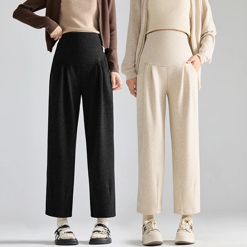 Pantalones maternity de pierna ancha – Cálidos y cómodos para invierno - imagen 3