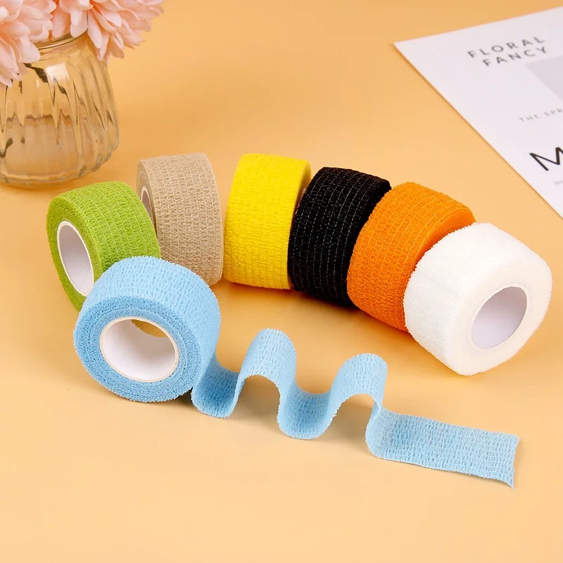 1 rollo de vendaje elástico autoadhesivo desechable de dibujos animados para niños, 2,5x450cm, mango de tatuaje, envoltura de tubo, cinta para codo - imagen 3