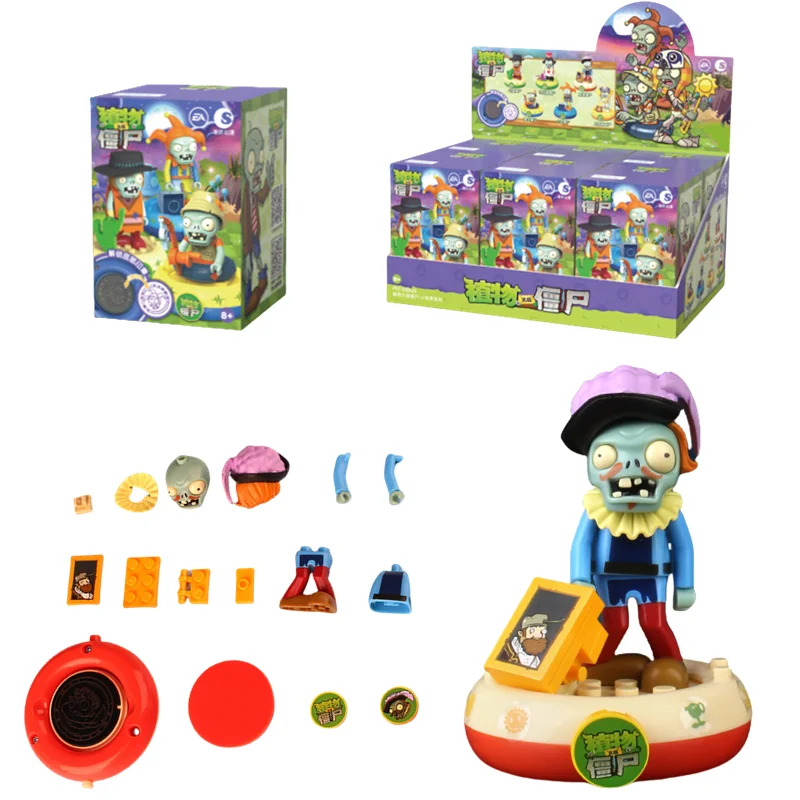 Nuevas plantas VS Zombies bufón Zombie gigante Zombie figura de acción de dibujos animados modelo juguetes de ensamblaje cajas ciegas regalos de Festival para niños - imagen 4