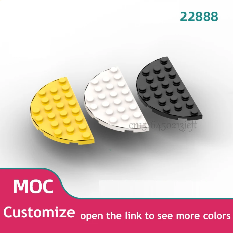 40 Uds piezas MOC 22888 placa redonda medio esquina 4x8 ladrillos compatibles DIY montar bloques de construcción partícula chico cerebro juguete para regalo