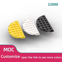 40 Uds piezas MOC 22888 placa redonda medio esquina 4x8 ladrillos compatibles DIY montar bloques de construcción partícula chico cerebro juguete para regalo