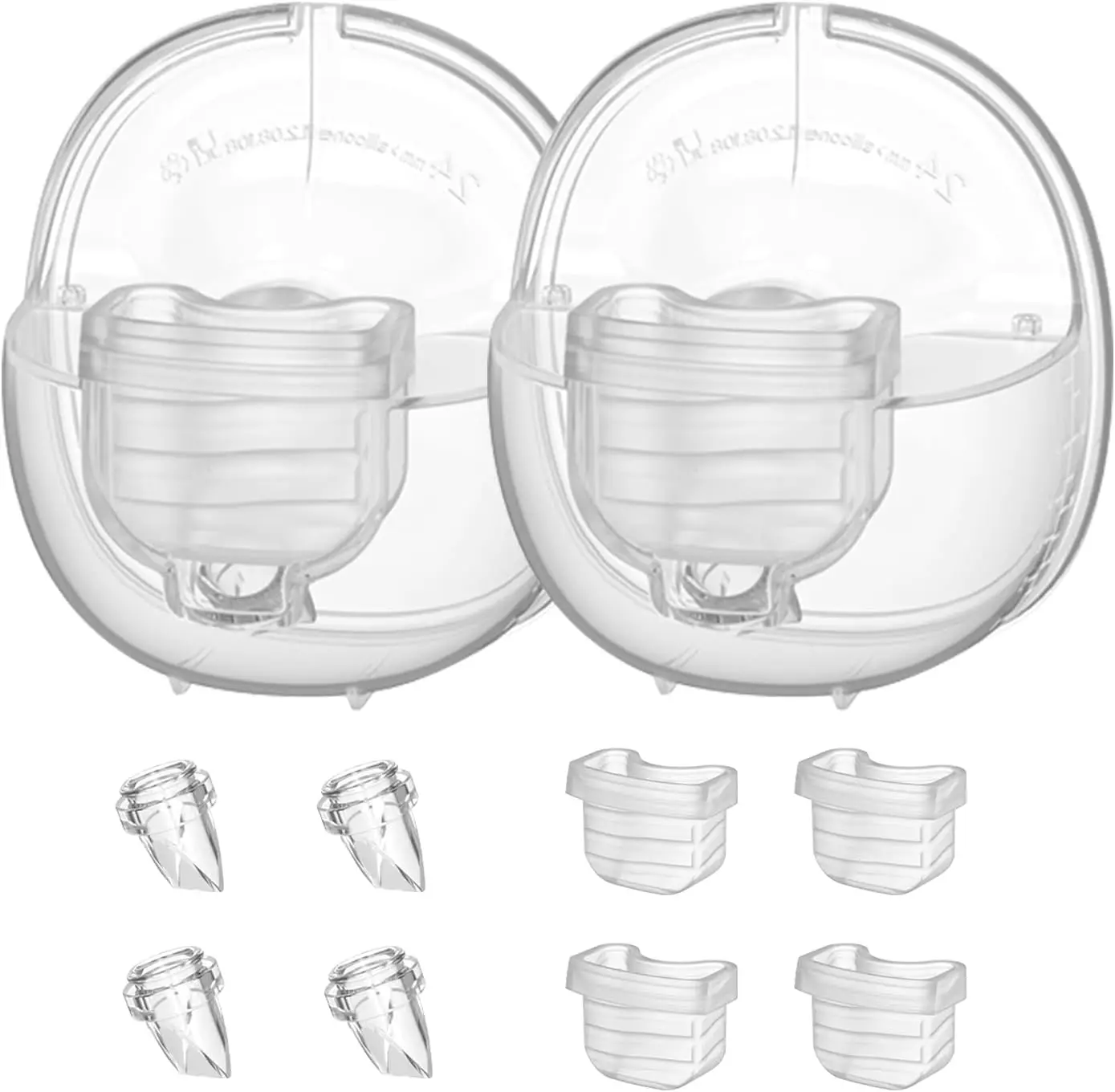 Juego de 2 accesorios para extractor de leche eléctrico S18/S21, membrana de diafragma de silicona, válvulas de pico de pato, brida, inserto de bocina, colector de leche