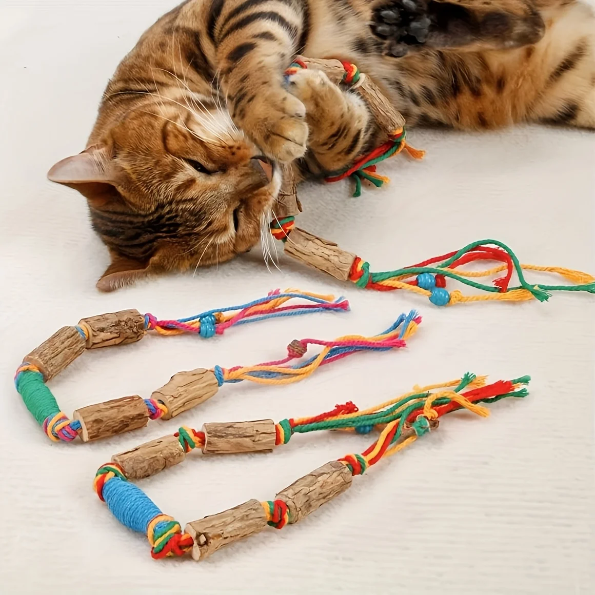 Juguete de cuerda natural para gatos – Masticar y cuidar dientes - imagen 2