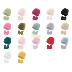 Gorro y guantes de algodón para bebé – Conjunto invierno