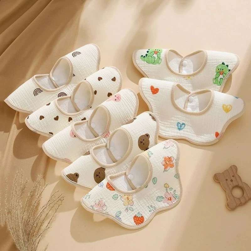 Baberos impermeables de gasa de algodón para bebé – Suaves y absorbentes - imagen 3