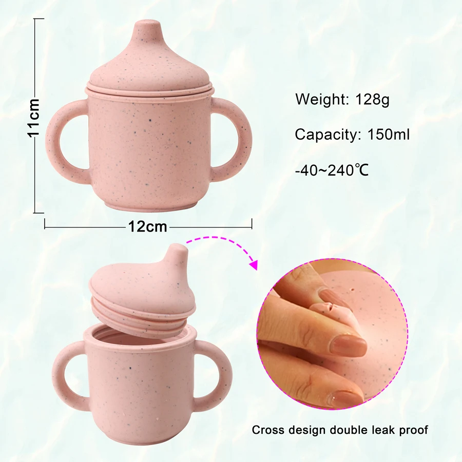 Nuevo diseño, taza de entrenamiento de silicona para aprender a beber para bebés con asas, botella de agua, taza para alimentar y beber, cosas para bebés - imagen 5