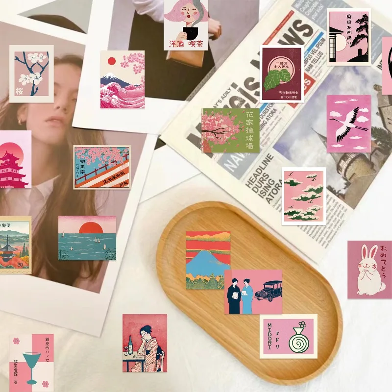 Pegatinas Vintage Rosas Estética Japonesa – Resistentes al Agua para Niños - imagen 4