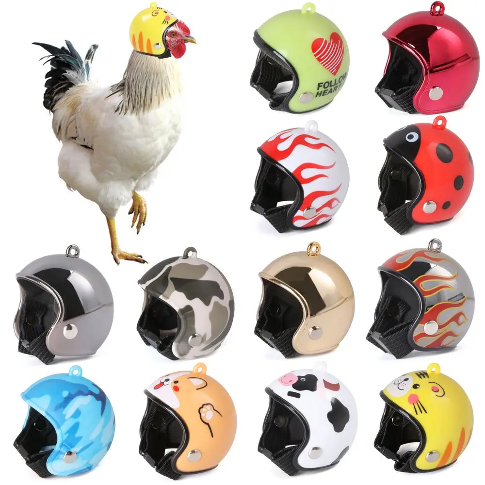 Toy Accessories Funny Chicken Helmet Pet Protective Headgear Sun Rain Protection Hats Bird Protect Cap