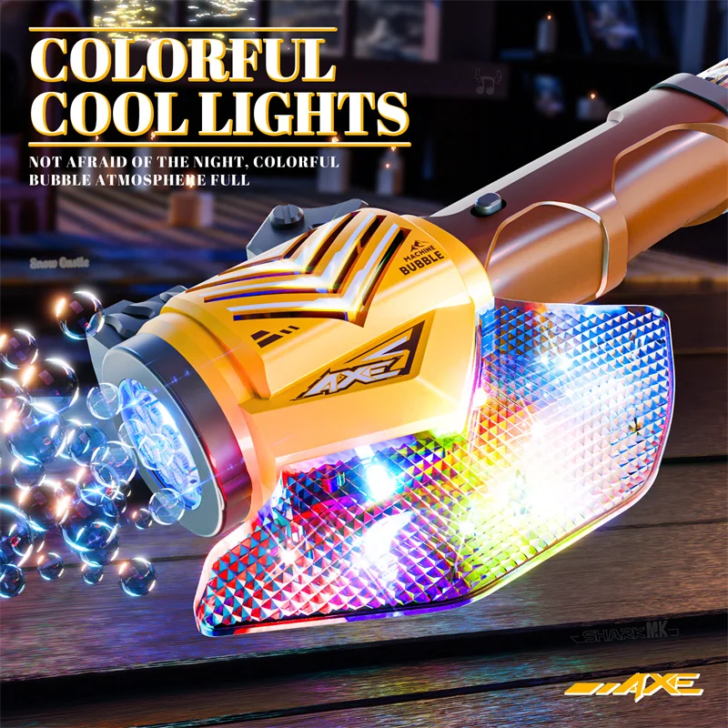 Máquina de burbujas de mano con hacha, soplador de burbujas, iluminación completamente automática, fabricante de burbujas, fiesta al aire libre, regalo de boda y cumpleaños - imagen 2