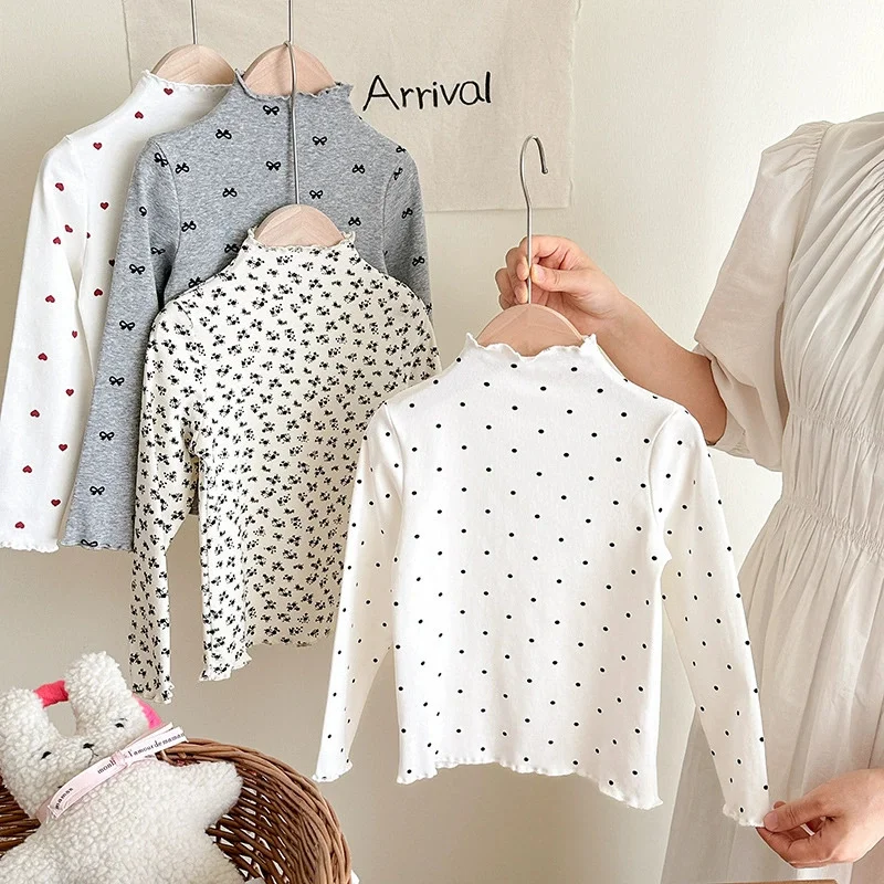 Blusa informal estampada de manga larga para niñas – Moda primavera