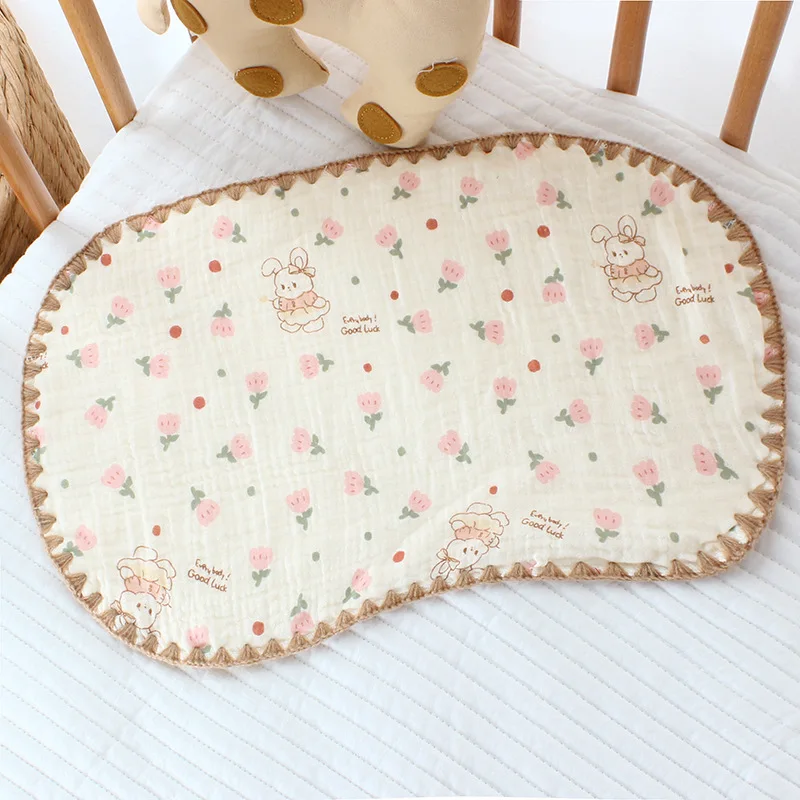 Oreiller nuage nouveau-né : oreiller plat en gaze pour anti-crachats, protection de la tête - Respirant, absorbant la transpiration, parfait pour les bébés. - imagen 2