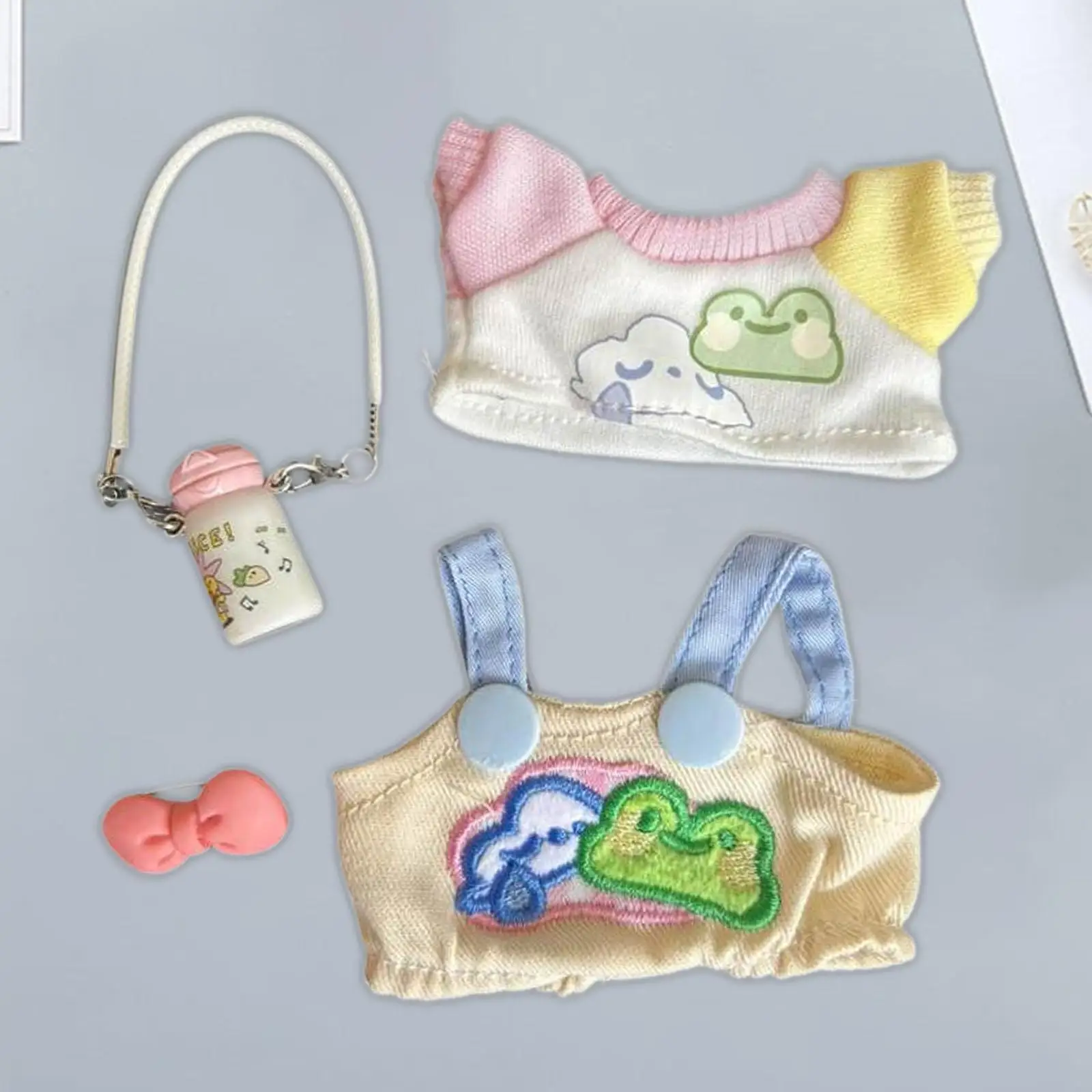 Doll Frog Clothing Daily Wear Comfort Presents Stuffed Figures Toys Novelty Doll Clothes Doll Overalls Doll Kettle for 17cm Doll